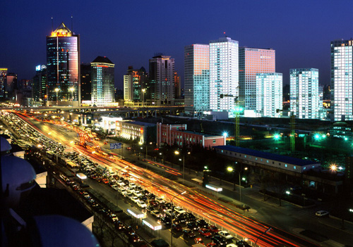 北京建外SOHO夜景图