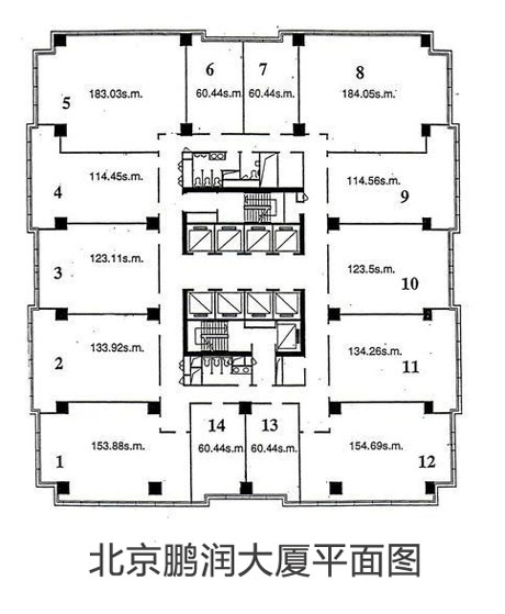 北京鹏润大厦平面图