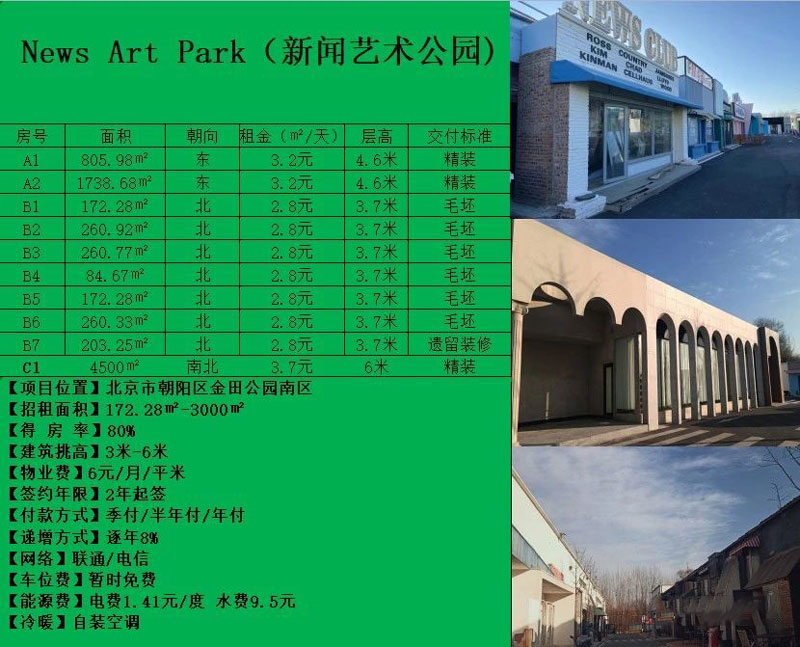 新联艺术园（News Art Park）独栋招租|不限业态|可用燃气