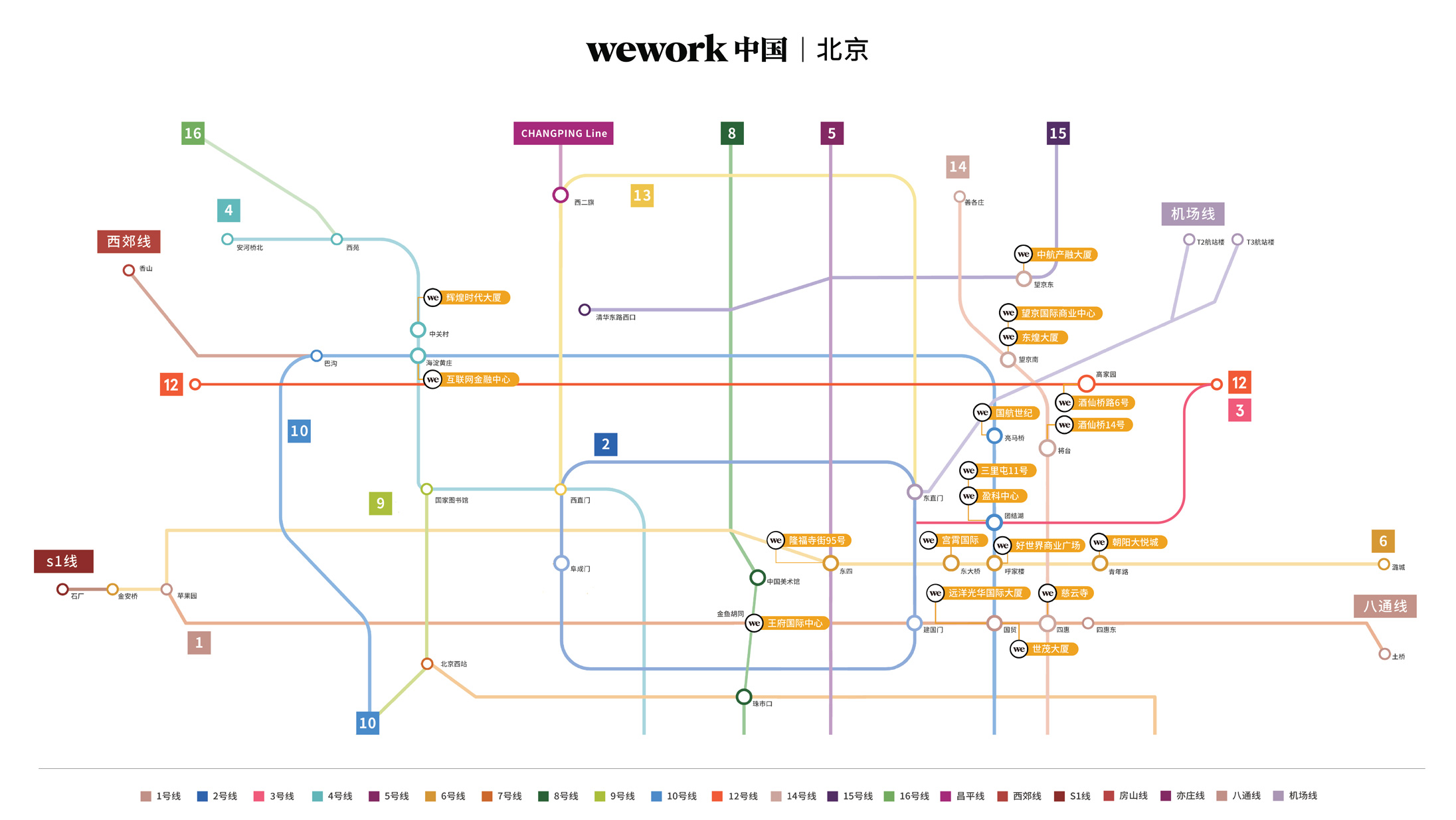 北京wework分布图