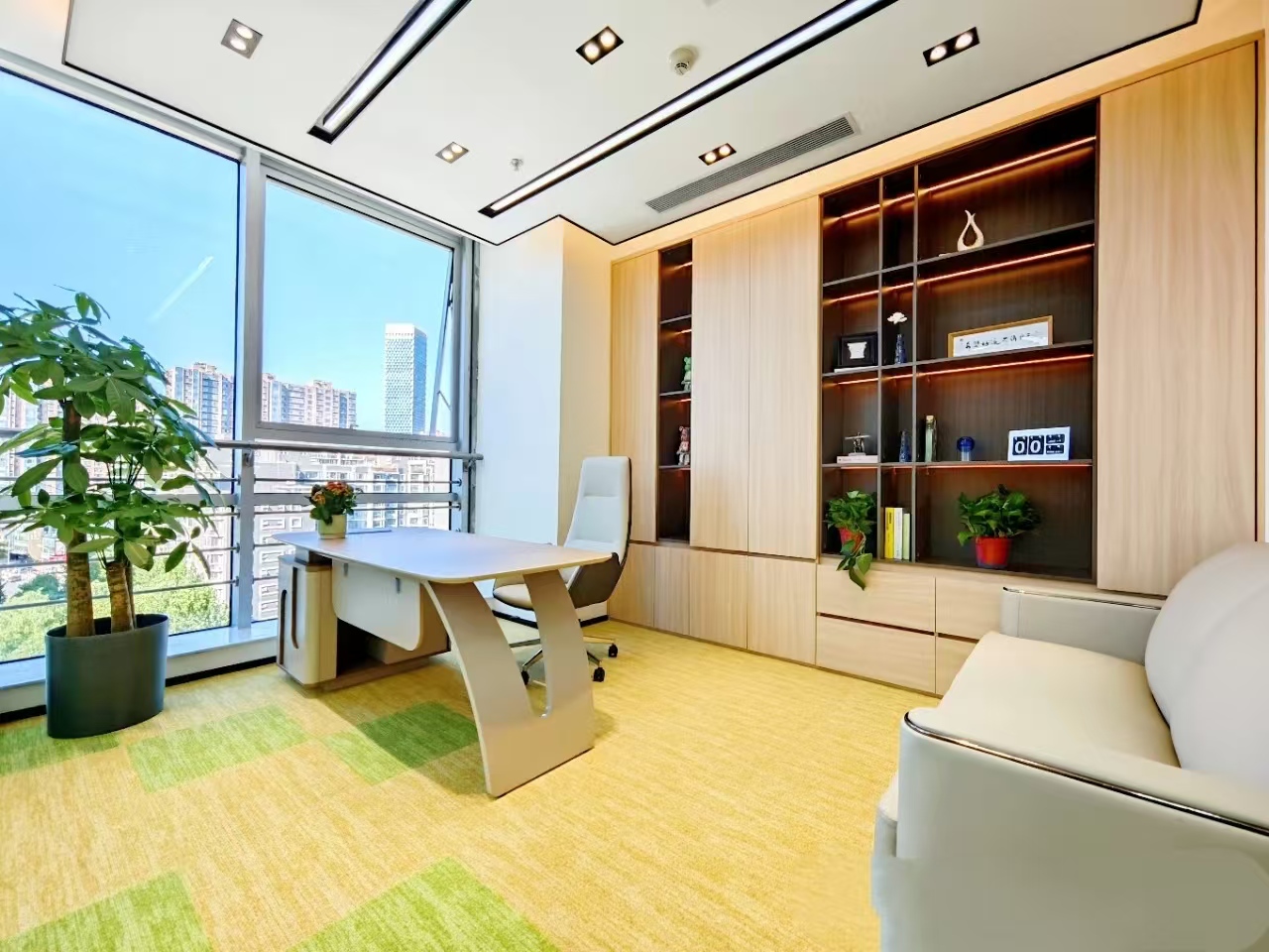 方恒时代中心169平米全新装修带办公家具2个功能间和15人工位